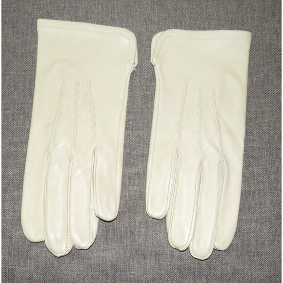 Sta-Soft Vintage Women's Ivory Deer Skin Leather Driving Gloves Size Small - Picture 5 of 6